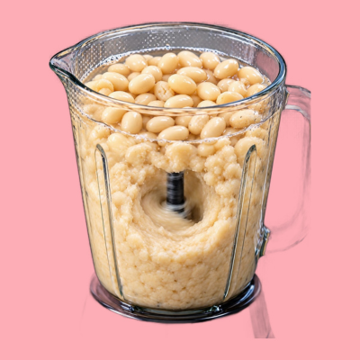 Haricots mixés en pâte