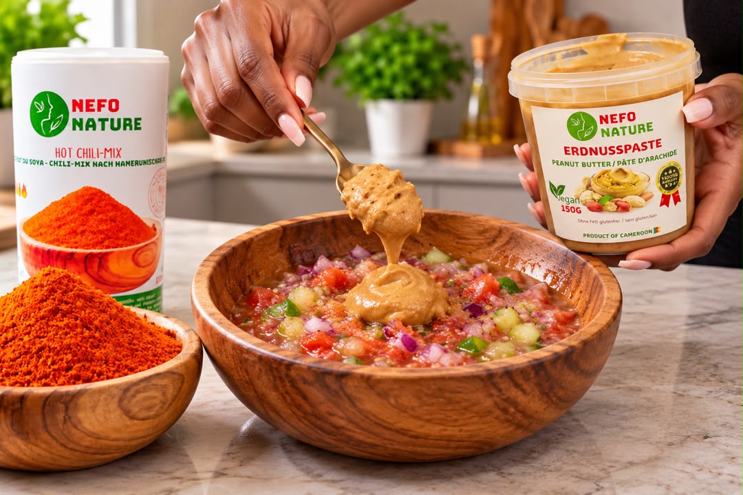 Pâte d'arachide Nefo Nature ajoutée au mélange d'épices Suya
